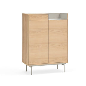 Credenza 2 ante rovere/grigio chiaro Valley di Teulat 92x130 cm