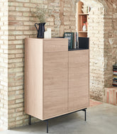 Credenza rovere/blu 2 ante Valley di Teulat 92x130 cm