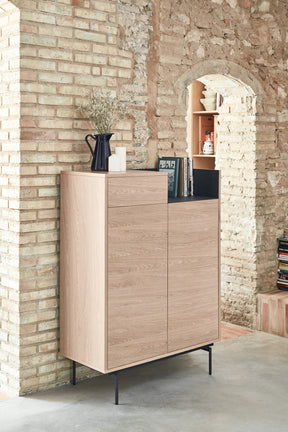 Credenza rovere/blu 2 ante Valley di Teulat 92x130 cm