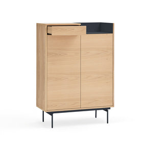 Credenza rovere/blu 2 ante Valley di Teulat 92x130 cm