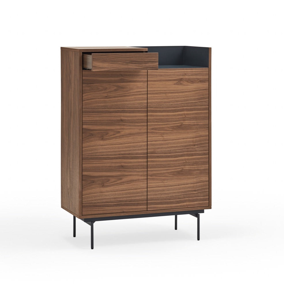 Credenza 2 ante noce/blu Valley di Teulat 92x130 cm