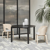Tavolo tondo 4 posti in legno nero Atlas Ø120 cm