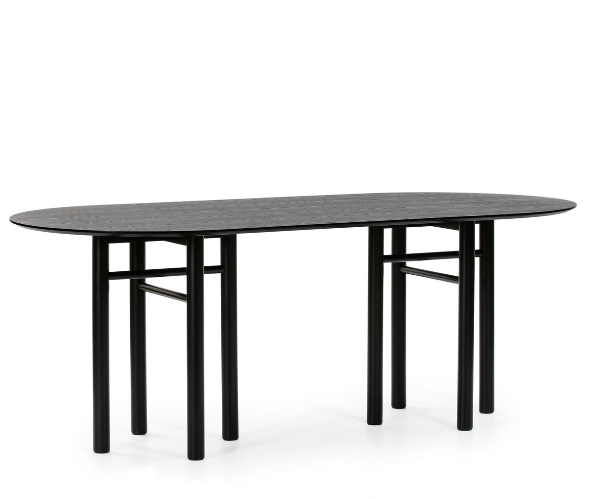 Tavolo 6 posti in legno tinteggiato nero 200x100 cm