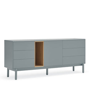 Madia 6 cassetti 1 anta grigio perla Corvo di Teulat 180x40 cm
