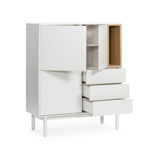 Credenza moderna 3 ante 3 cassetti crema Corvo di Teulat 100x120 cm