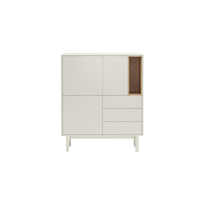 Credenza moderna 3 ante 3 cassetti crema Corvo di Teulat 100x120 cm