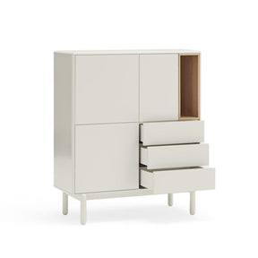 Credenza moderna 3 ante 3 cassetti crema Corvo di Teulat 100x120 cm