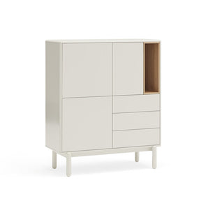 Credenza moderna 3 ante 3 cassetti crema Corvo di Teulat 100x120 cm