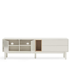 Mobile TV 2 ante 2 cassetti crema Corvo di Teulat 180x40 cm