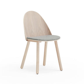 Set 2 sedie legno naturale e tessuto grigio chiaro Uma