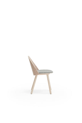 Set 2 sedie legno naturale e tessuto grigio chiaro Uma