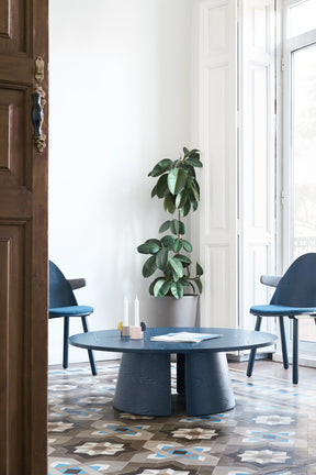 Tavolino basso tondo blu Cep di Teulat Ø 110 h36 cm