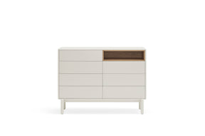 Cassettiera crema 7 cassetti Corvo di Teulat 120x40 cm