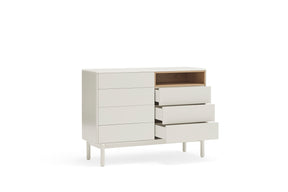 Cassettiera crema 7 cassetti Corvo di Teulat 120x40 cm