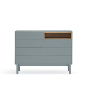 Cassettiera grigio perla 7 cassetti Corvo di Teulat 120x40 cm