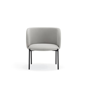 Poltrona in tessuto grigio struttura in metallo 66x74 h49