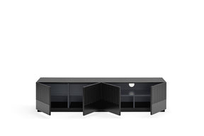 Mobile TV 4 ante 2 cassetti nero Doric di Teulat 182x48 cm
