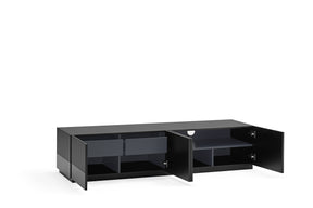 Mobile TV 4 ante 2 cassetti nero Doric di Teulat 182x48 cm