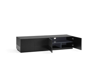 Mobile TV 4 ante 2 cassetti nero Doric di Teulat 182x48 cm