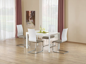Tavolo allungabile in legno MDF laccato bianco e piedi in acciaio bianco Stanford 130x80 cm - allungabile fino a 250 cm