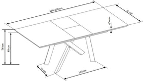 Tavolo allungabile in legno impiallacciato rovere con gambe in acciaio nero Capital 160x90 cm - allungabile fino a 200 cm