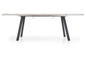 Tavolo allungabile in legno MDF laminato effetto marmo bianco e gambe in acciaio nero Dallas 160x90 cm - allungabile fino a 220 cm