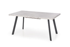 Tavolo allungabile in legno MDF laminato effetto marmo bianco e gambe in acciaio nero Dallas 160x90 cm - allungabile fino a 220 cm