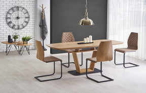 Tavolo allungabile in legno MDF laminato rovere Blacky 160x90 cm - allungabile fino a 220 cm