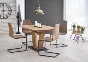 Tavolo allungabile in legno MDF laminato rovere Blacky 160x90 cm - allungabile fino a 220 cm