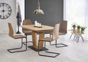 Tavolo allungabile in legno MDF laminato rovere Blacky 160x90 cm - allungabile fino a 220 cm