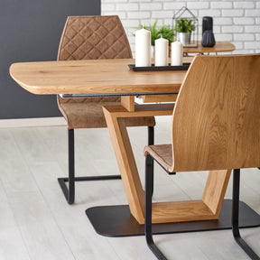 Tavolo allungabile in legno MDF laminato rovere Blacky 160x90 cm - allungabile fino a 220 cm