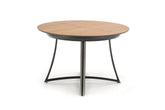 Tavolo tondo allungabile in essenza rovere con gambe in acciaio nero Moretti Ø 118 cm - allungabile a 148 cm