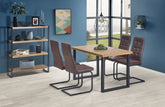Tavolo allungabile in legno impiallacciato rovere con gambe in acciaio nero Horus 126x80 cm - allungabile a 206 cm