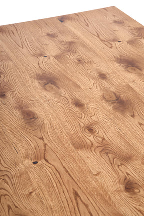 Tavolo allungabile in legno impiallacciato rovere con gambe in acciaio nero Horus 126x80 cm - allungabile a 206 cm
