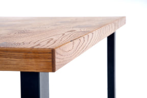 Tavolo allungabile in legno impiallacciato rovere con gambe in acciaio nero Horus 126x80 cm - allungabile a 206 cm