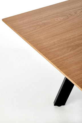 Tavolo allungabile in legno impiallacciato rovere con gambe in acciaio nero Capital 160x90 cm - allungabile fino a 200 cm