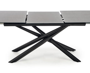 Tavolo allungabile in vetro grigio scuro con gambe in acciaio nero Capello 180 x 95 cm - allungabile fino a 240 cm