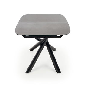 Tavolo allungabile in vetro grigio scuro con gambe in acciaio nero Capello 180 x 95 cm - allungabile fino a 240 cm