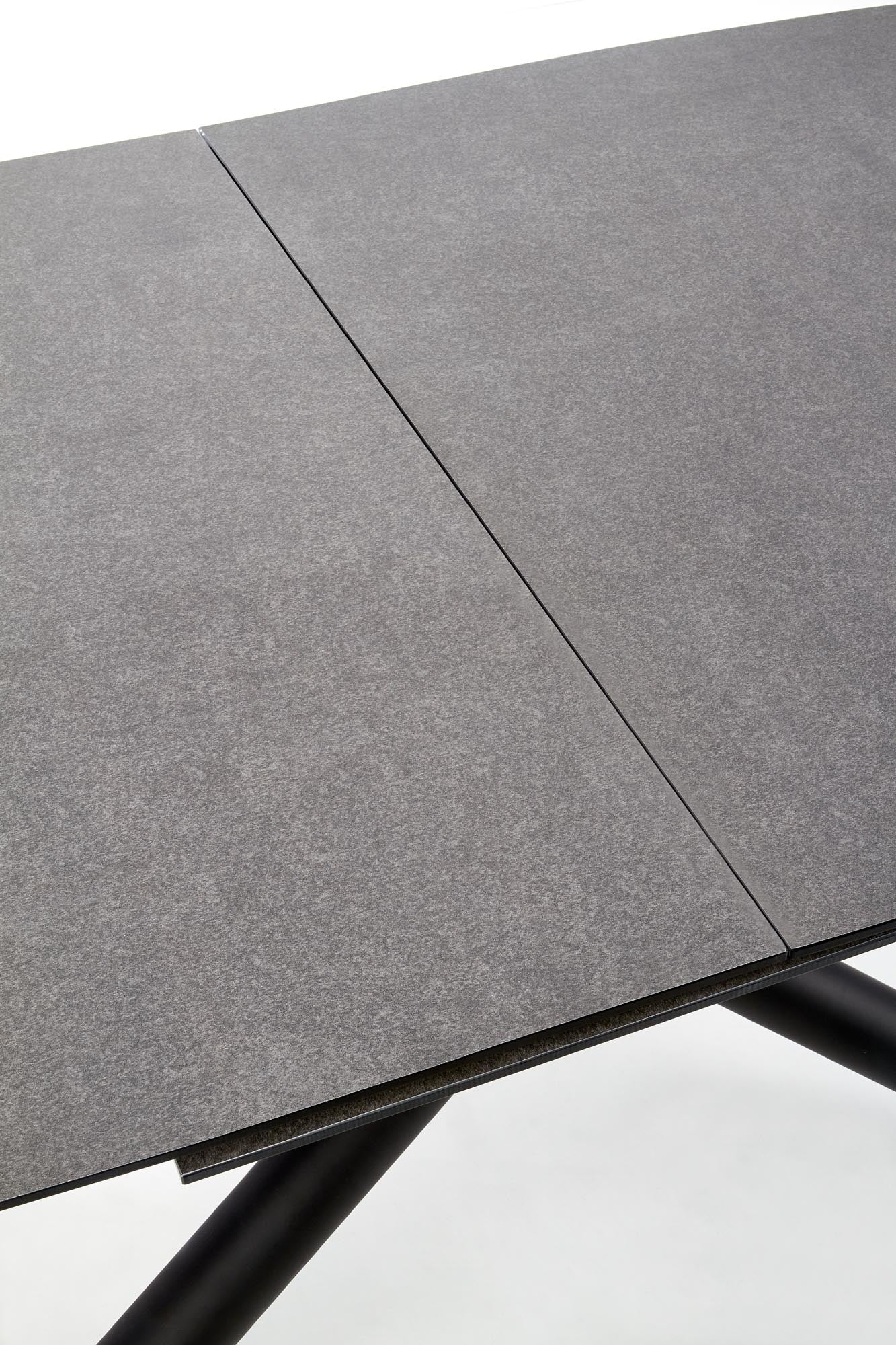 Tavolo allungabile in vetro grigio scuro con gambe in acciaio nero Capello 180 x 95 cm - allungabile fino a 240 cm