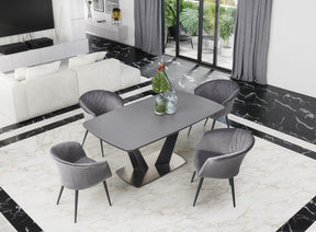 Tavolo allungabile per 6/8 persone grigio Fanny 160/220x90 cm