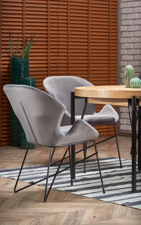Tavolo tondo allungabile in MDF impiallacciato rovere con gambe in acciaio nero  Inferno Ø 100 cm - allungabile a 300cm