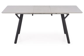 Tavolo allungabile in legno MDF laccato grigio chiaro e gambe in acciaio nero Balrog 140x80 cm - allungabile fino a 180 cm