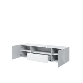 Mobile TV sospeso 2 ante 1 cassetto in legno laminato Asha 167 x 40 cm