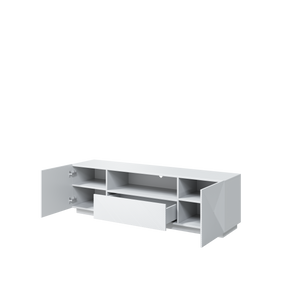 Mobile TV 2 ante 1 cassetto in legno laminato Asha 167 x 40 cm