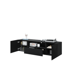 Mobile TV sospeso 2 ante 1 cassetto in legno laminato Asha 167 x 40 cm