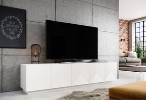 Mobile TV 5 ante in legno laminato Asha 200 x 40 cm