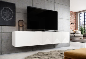 Mobile TV sospeso 5 ante in legno laminato Asha 200 x 40 cm