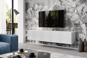 Mobile TV sospeso 5 ante in legno laminato Asha 200 x 40 cm