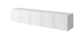 Mobile TV sospeso 5 ante in legno laminato Asha 200 x 40 cm
