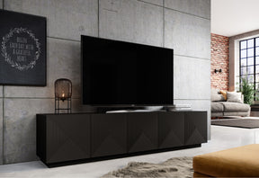Mobile TV 5 ante in legno laminato Asha 200 x 40 cm